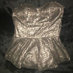 Strapless Sequin Top